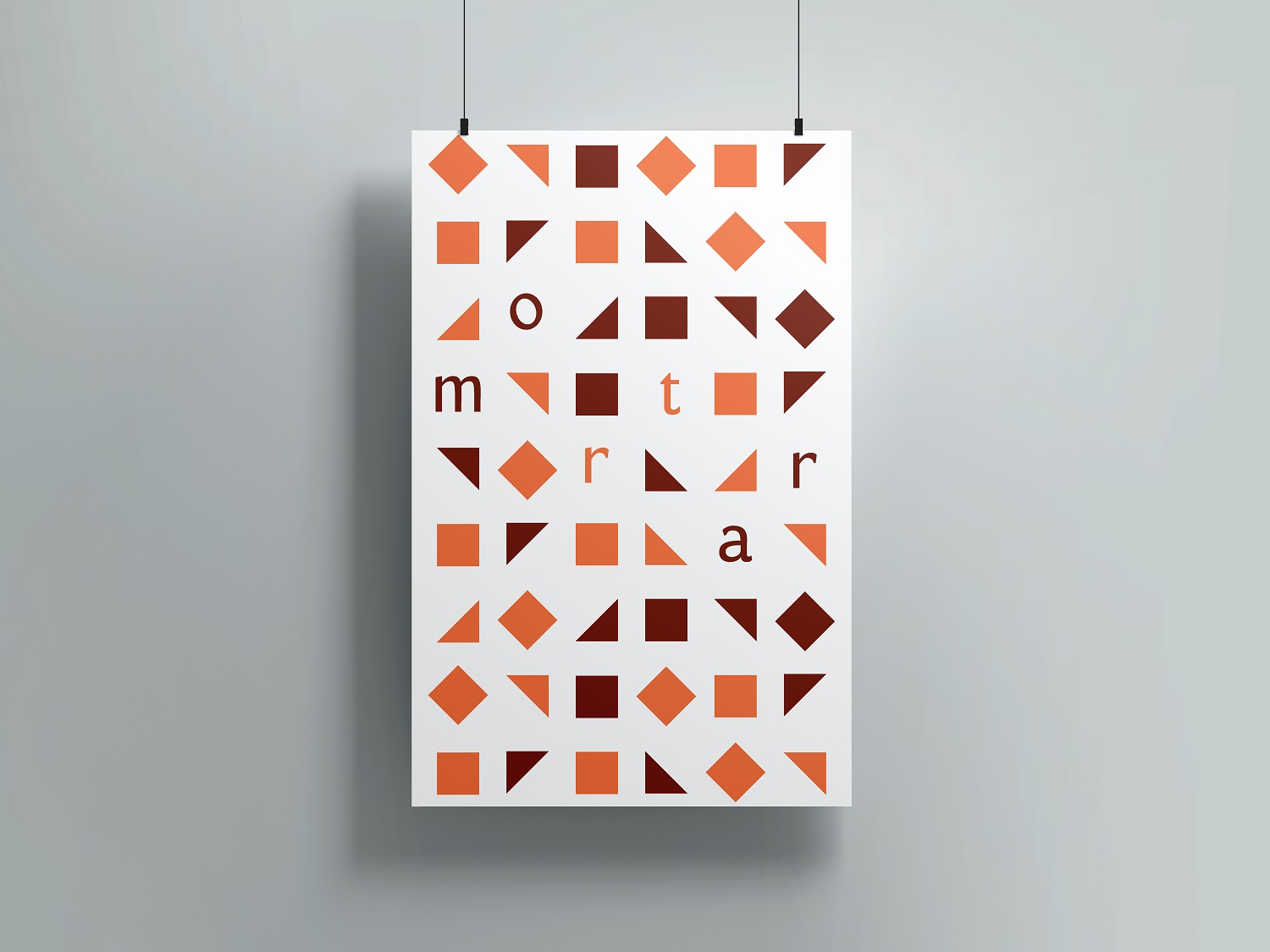 Mortar poster with geometric shape decorations
